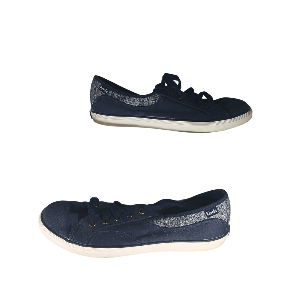 Keds WF57507M Low Top Sneakers 6.5 Navy Blue Canvas Grey Marl Preppy Casual